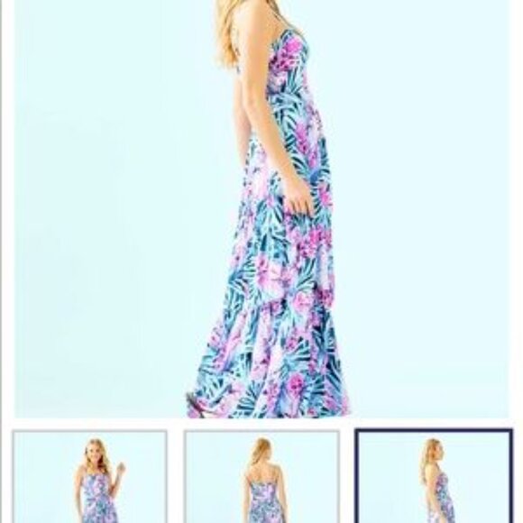 Lilly Pulitzer Blue and Pink Maxi Dress - Picture 11 of 14